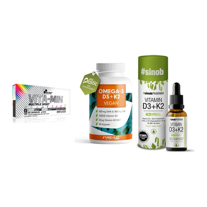 Grundversorgung: Olimp Vita-Min + ProFuel Omega 3 + Sinob Vitamin – alle enthaltenen Artikel