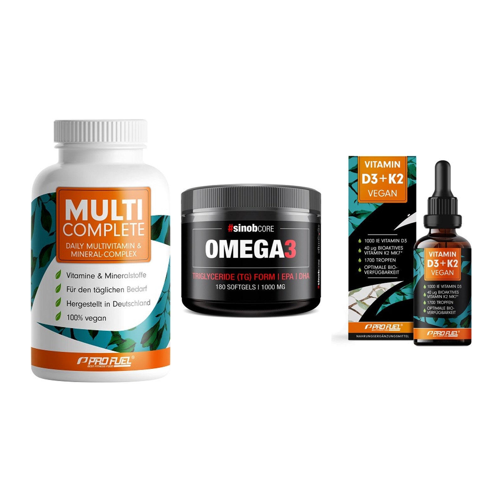 Grundversorgung: ProFuel MULTI + Sinob Omega 3 + ProFuel Vitamin – alle enthaltenen Artikel