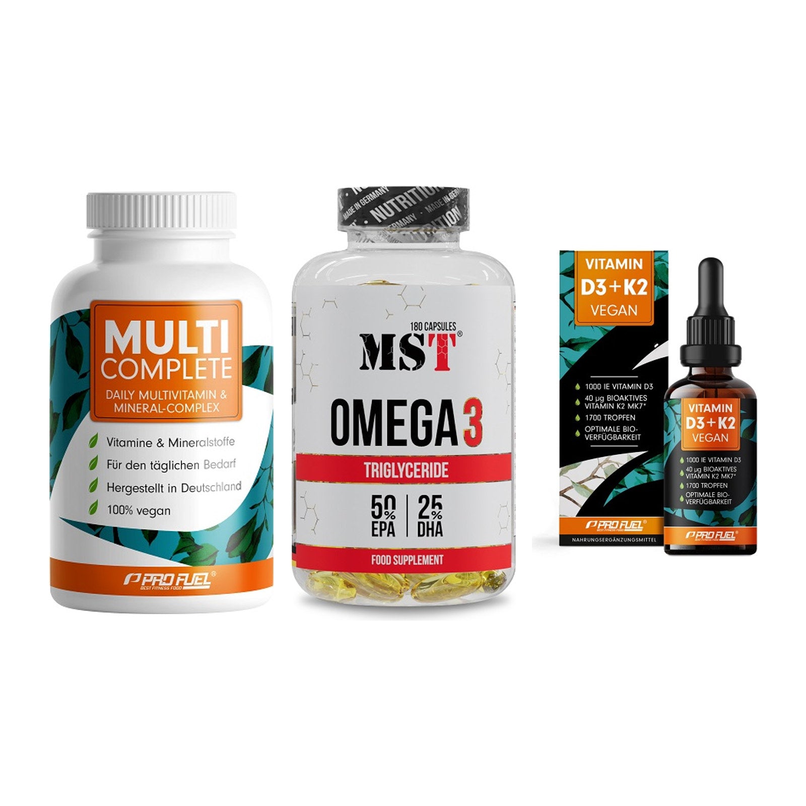 Grundversorgung: ProFuel MULTI + MST Omega 3 + ProFuel Vitamin – alle enthaltenen Artikel