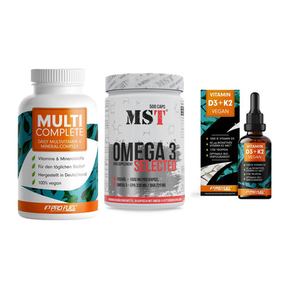 Grundversorgung: ProFuel MULTI + MST Omega 3 + ProFuel Vitamin – alle enthaltenen Artikel