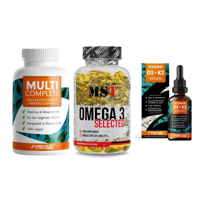 Grundversorgung: ProFuel MULTI + MST Omega 3 + ProFuel Vitamin – alle enthaltenen Artikel