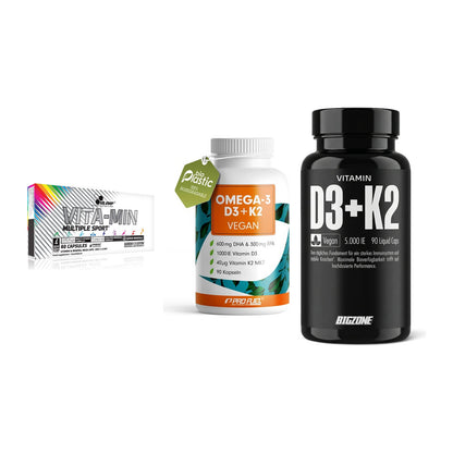 Grundversorgung: Olimp Vita-Min + ProFuel Omega 3 + Big Zone – alle enthaltenen Artikel