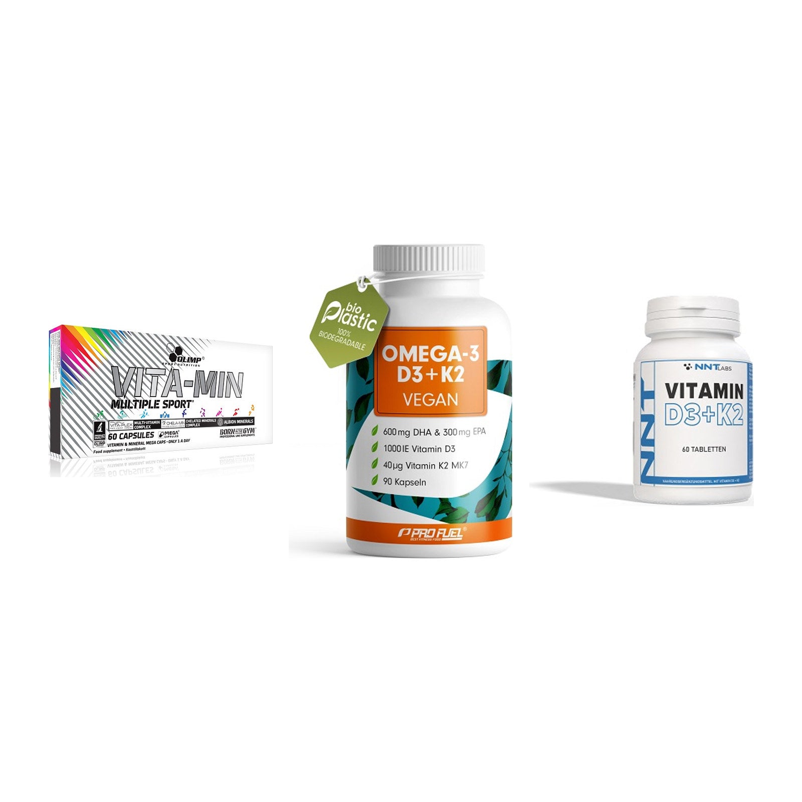 Grundversorgung: Olimp Vita-Min + ProFuel Omega 3 + NNT Vitamin – alle enthaltenen Artikel
