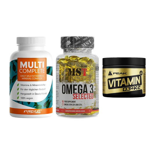 Grundversorgung: ProFuel MULTI + MST Omega 3 + Peak Vitamin – alle enthaltenen Artikel
