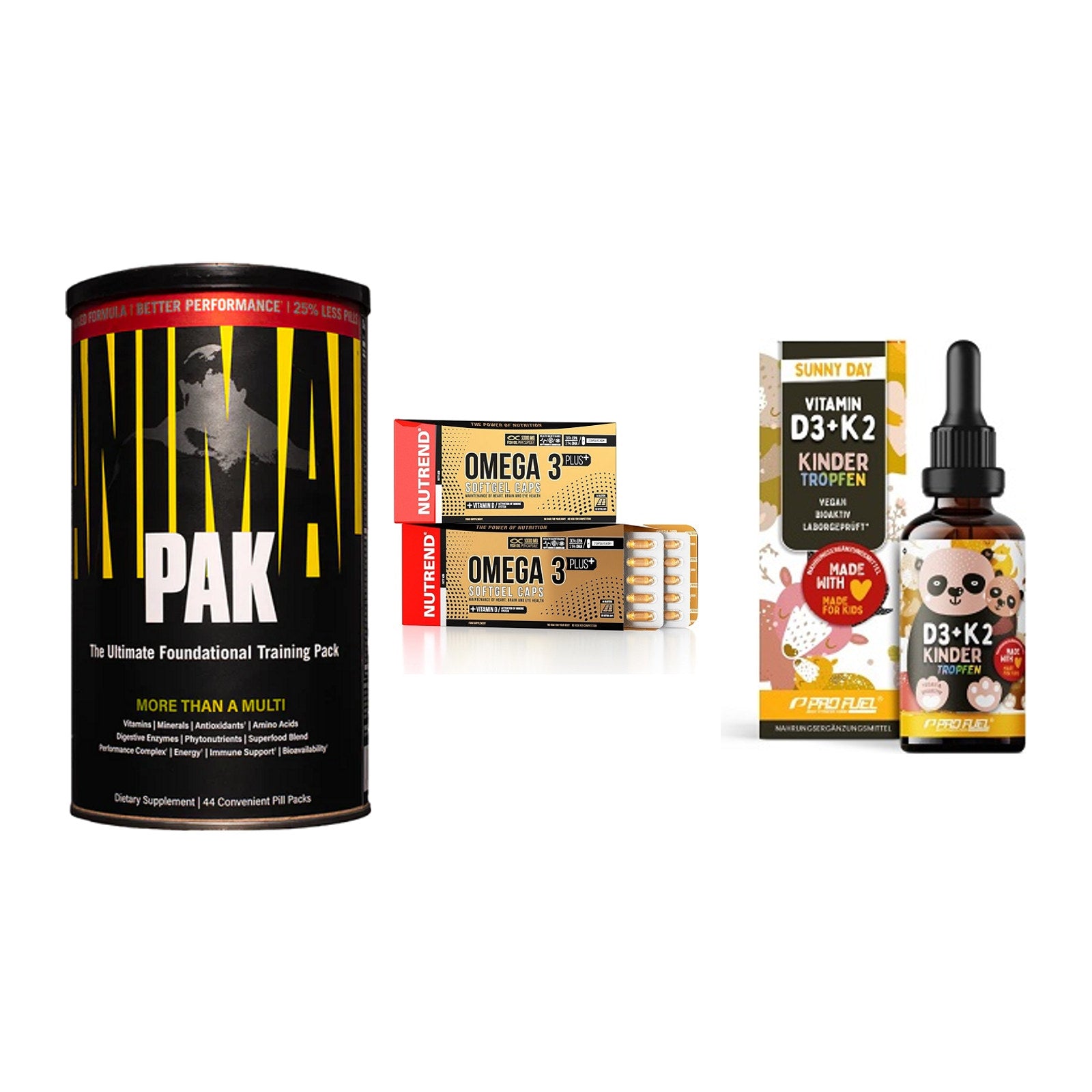 Grundversorgung: Universal + Nutrend Omega 3 + ProFuel VITAMIN – alle enthaltenen Artikel