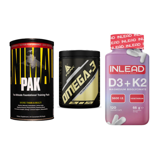 Grundversorgung: Universal + Peak Omega-3 + INLEAD Vitamin – alle enthaltenen Artikel