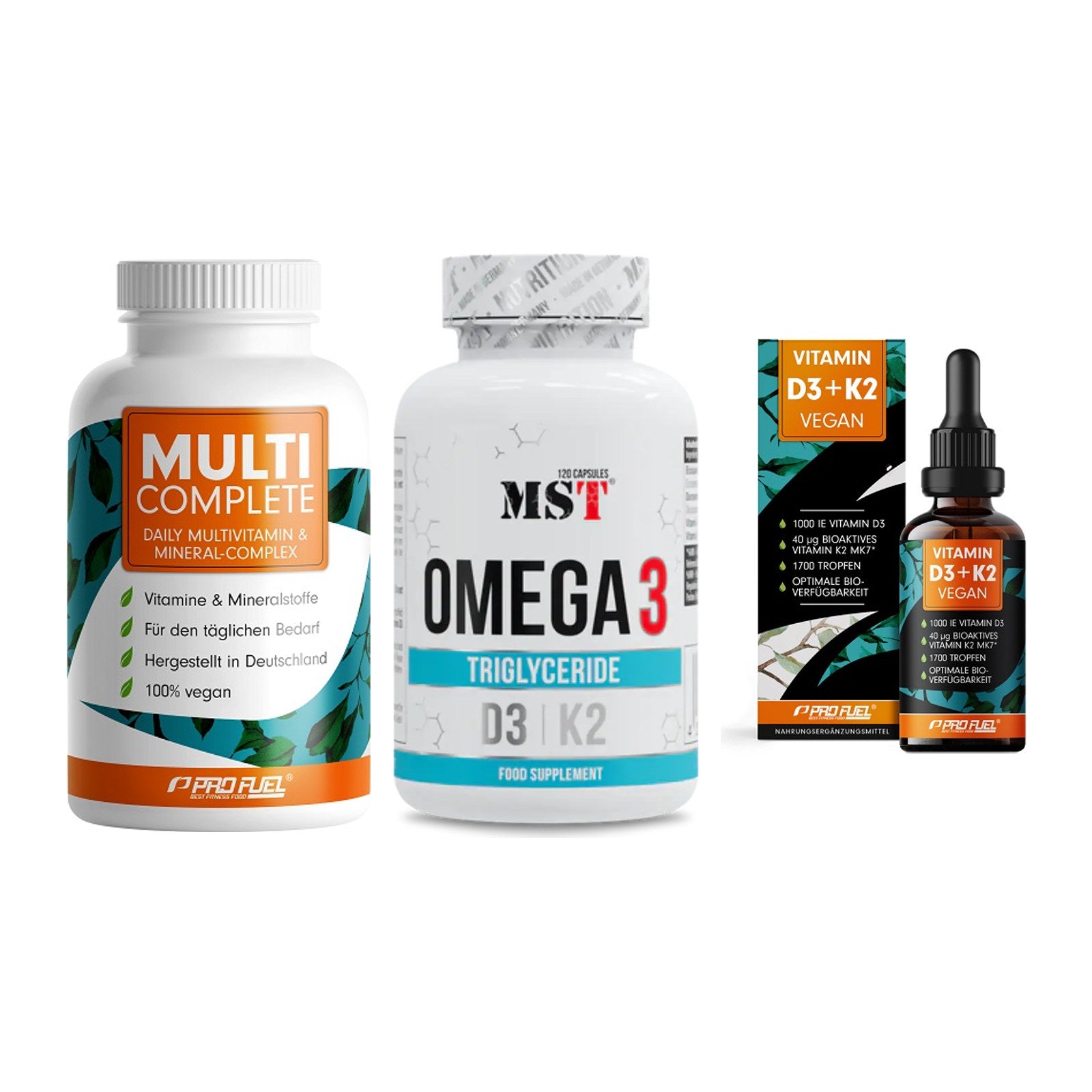 Grundversorgung: ProFuel MULTI + MST Omega 3 500 + ProFuel Vitamin – alle enthaltenen Artikel