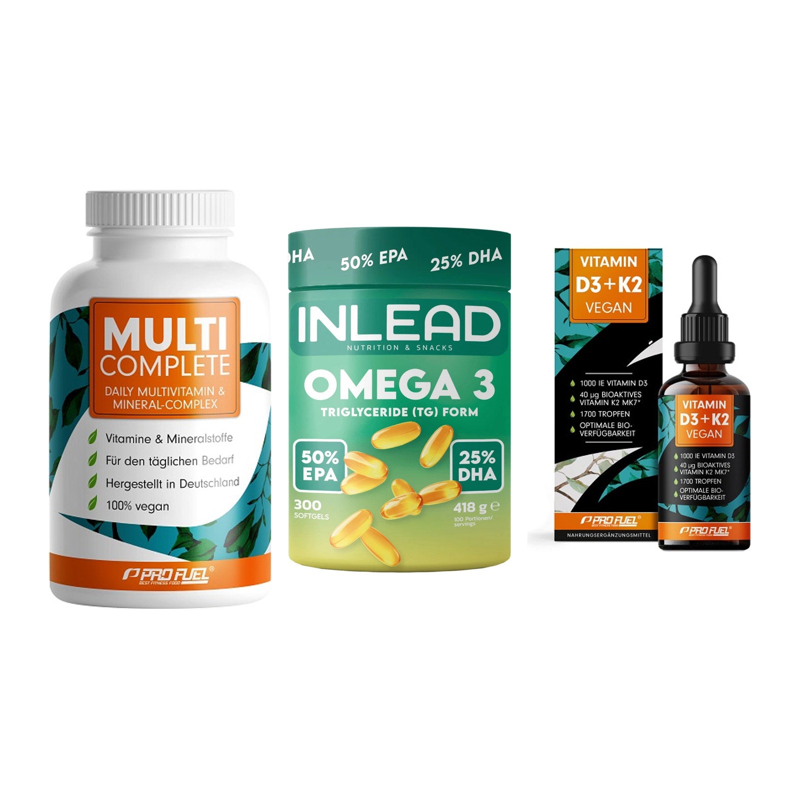 Grundversorgung: ProFuel MULTI + INLEAD Omega-3 + ProFuel Vitamin – alle enthaltenen Artikel