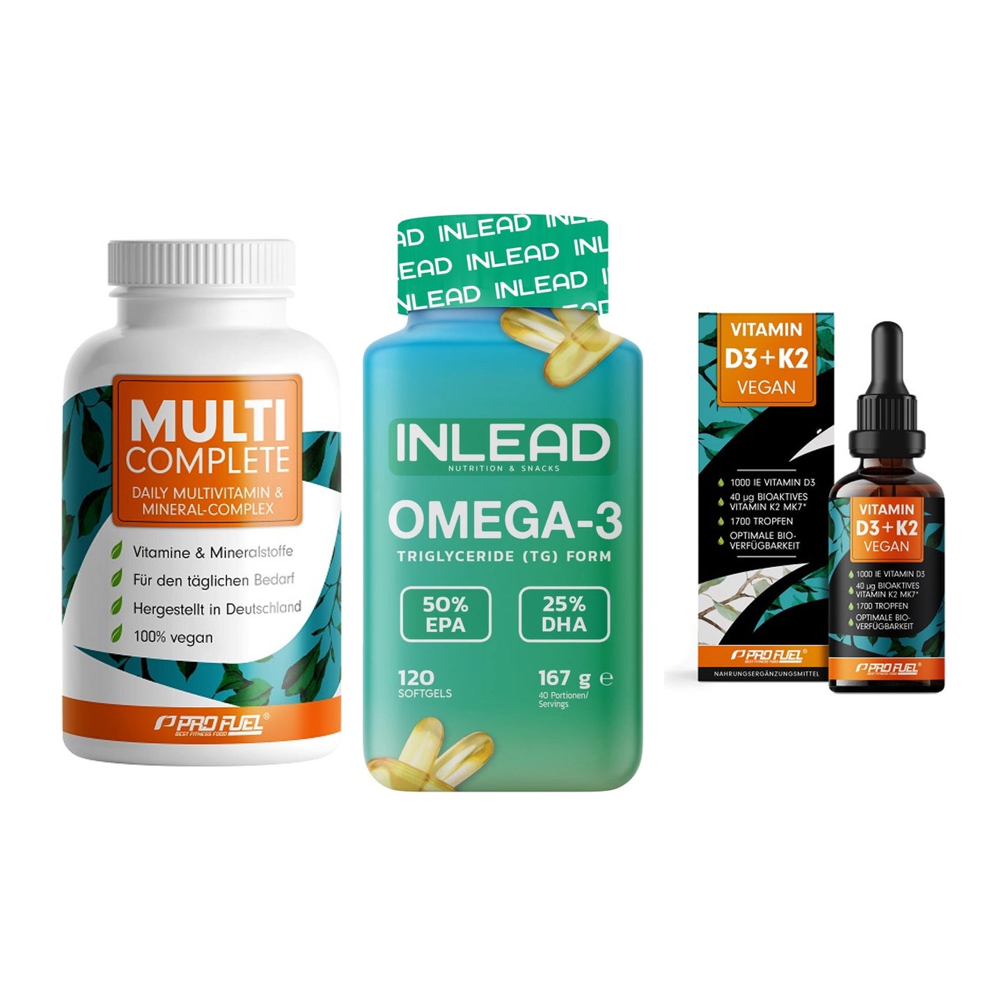 Grundversorgung: ProFuel MULTI + INLEAD Omega-3 + ProFuel Vitamin – alle enthaltenen Artikel