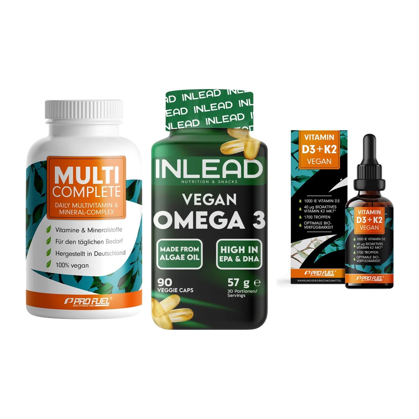 Grundversorgung: ProFuel MULTI + INLEAD Vegan + ProFuel Vitamin – alle enthaltenen Artikel