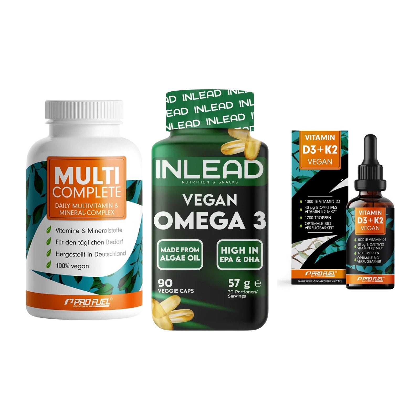 Grundversorgung: ProFuel MULTI + INLEAD Vegan + ProFuel Vitamin – alle enthaltenen Artikel
