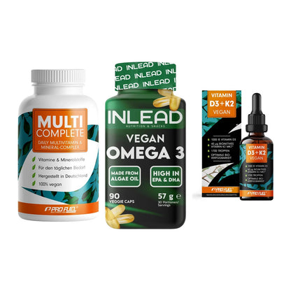 Grundversorgung: ProFuel MULTI + INLEAD Vegan + ProFuel Vitamin – alle enthaltenen Artikel