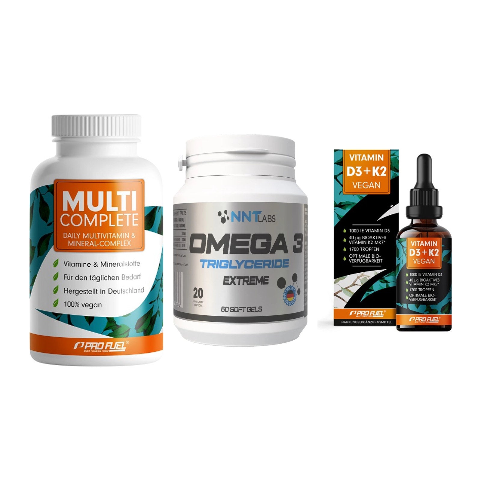 Grundversorgung: ProFuel MULTI + NNT Omega 3 + ProFuel Vitamin – alle enthaltenen Artikel