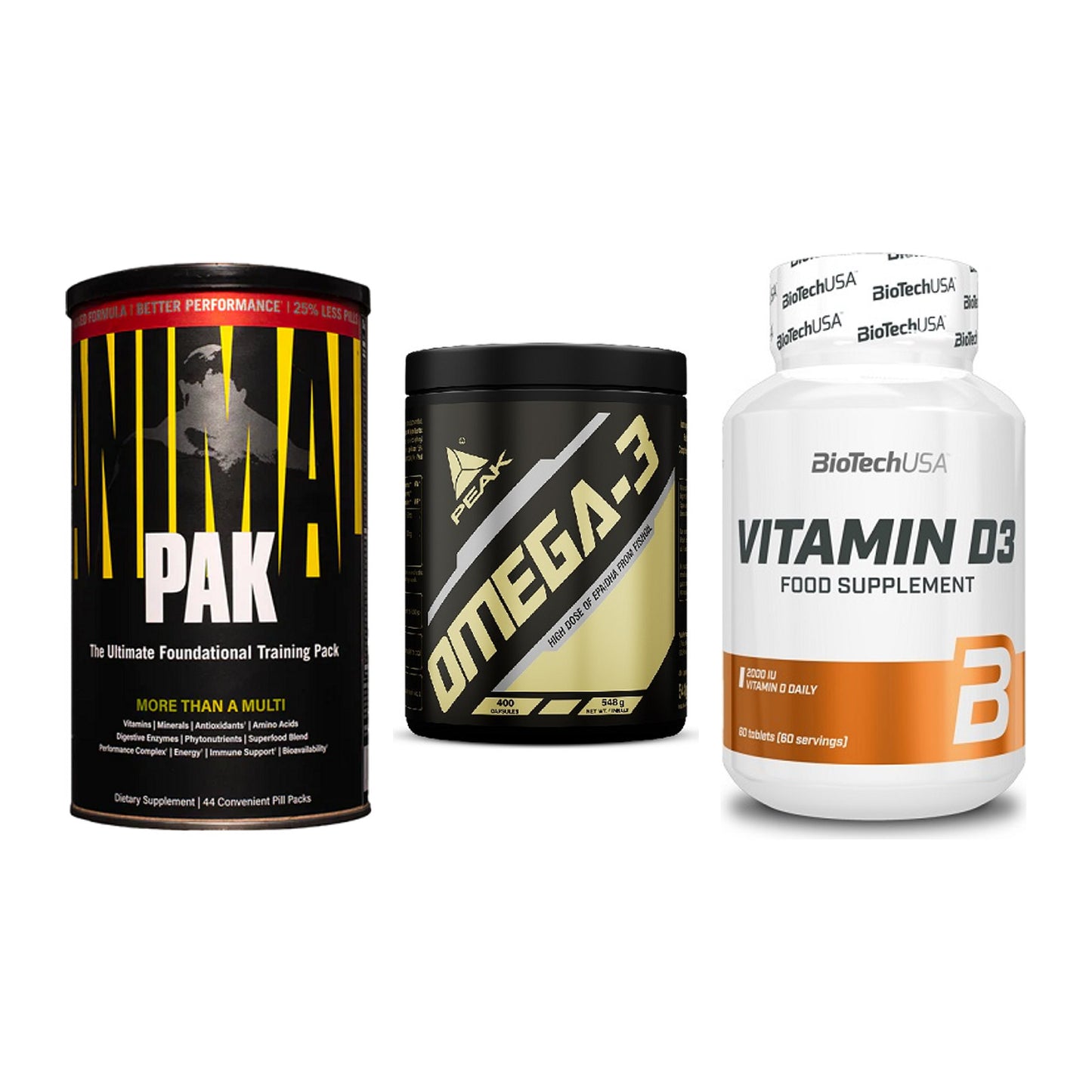Grundversorgung: Universal + Peak Omega-3 + BioTech Vitamin – alle enthaltenen Artikel