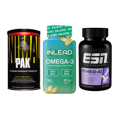 Grundversorgung: Universal + INLEAD Omega-3 + ESN Vitamin D3 – alle enthaltenen Artikel