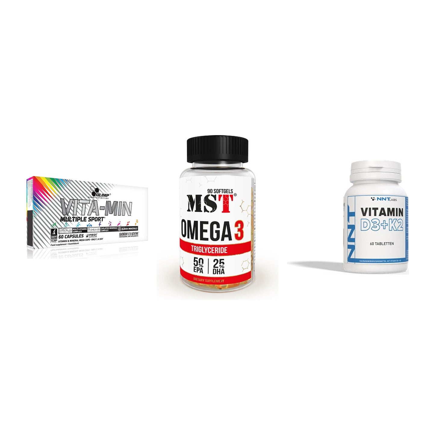 Grundversorgung: Olimp Vita-Min + MST Omega 3 + NNT Vitamin – alle enthaltenen Artikel