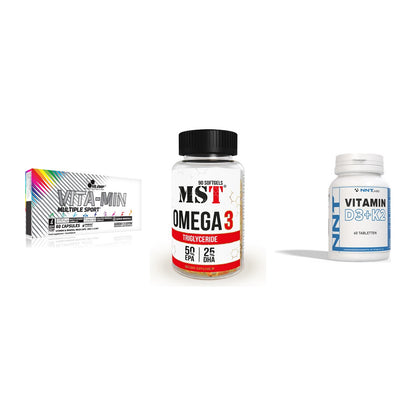 Grundversorgung: Olimp Vita-Min + MST Omega 3 + NNT Vitamin – alle enthaltenen Artikel