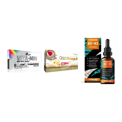 Grundversorgung: Olimp Vita-Min + Olimp Omega 3 + ProFuel Vitamin – alle enthaltenen Artikel