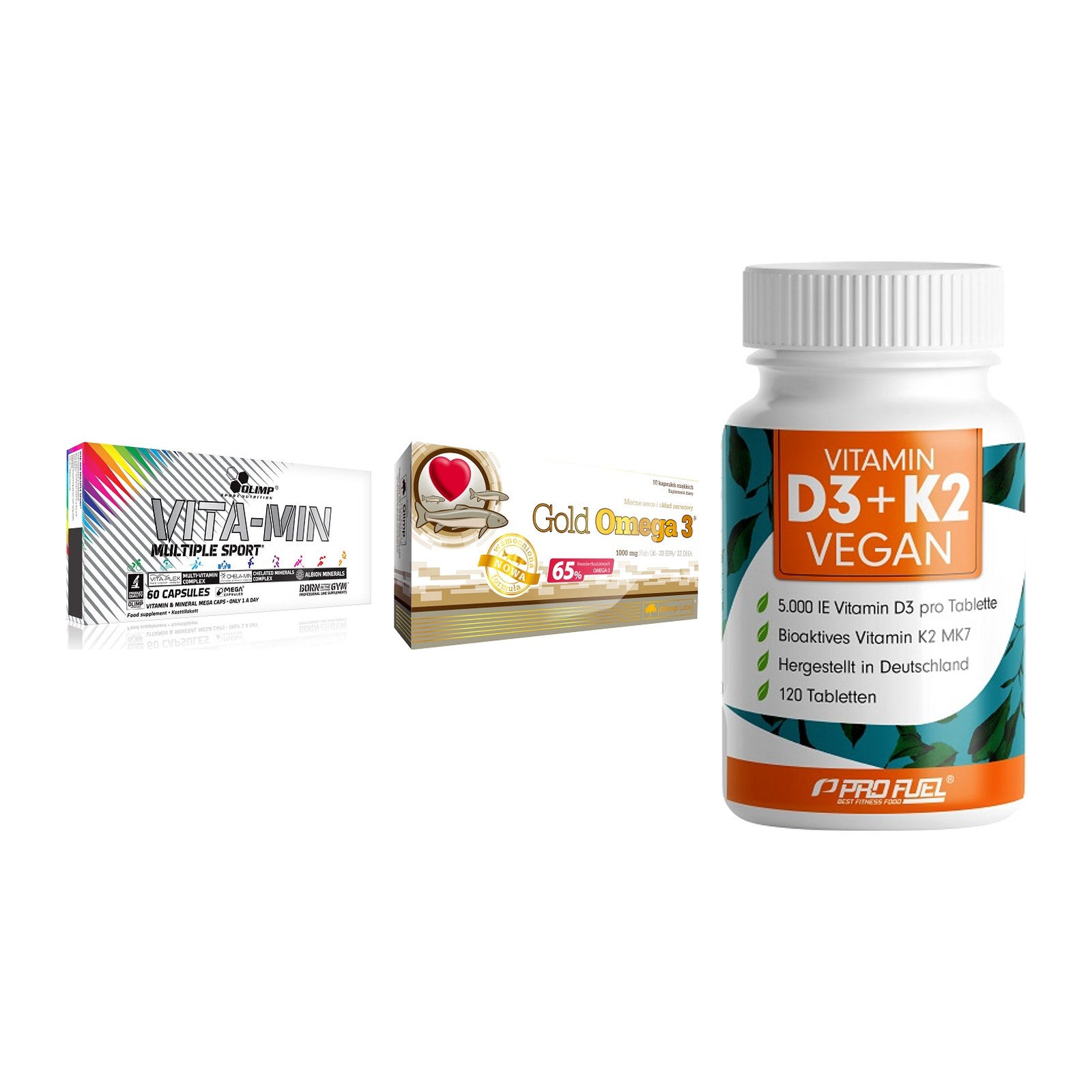 Grundversorgung: Olimp Vita-Min + Olimp Omega 3 + ProFuel Vitamin – alle enthaltenen Artikel