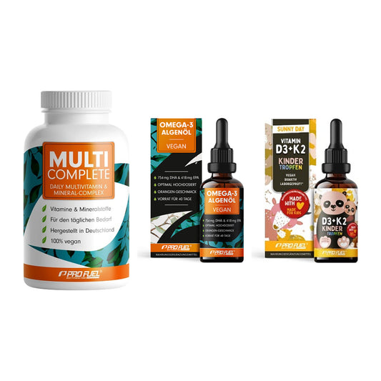 Grundversorgung: ProFuel MULTI + ProFuel Omega 3 + ProFuel VITAMIN – alle enthaltenen Artikel
