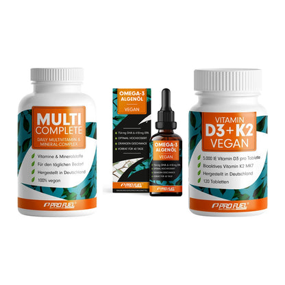 Grundversorgung: ProFuel MULTI + ProFuel Omega 3 + ProFuel Vitamin – alle enthaltenen Artikel