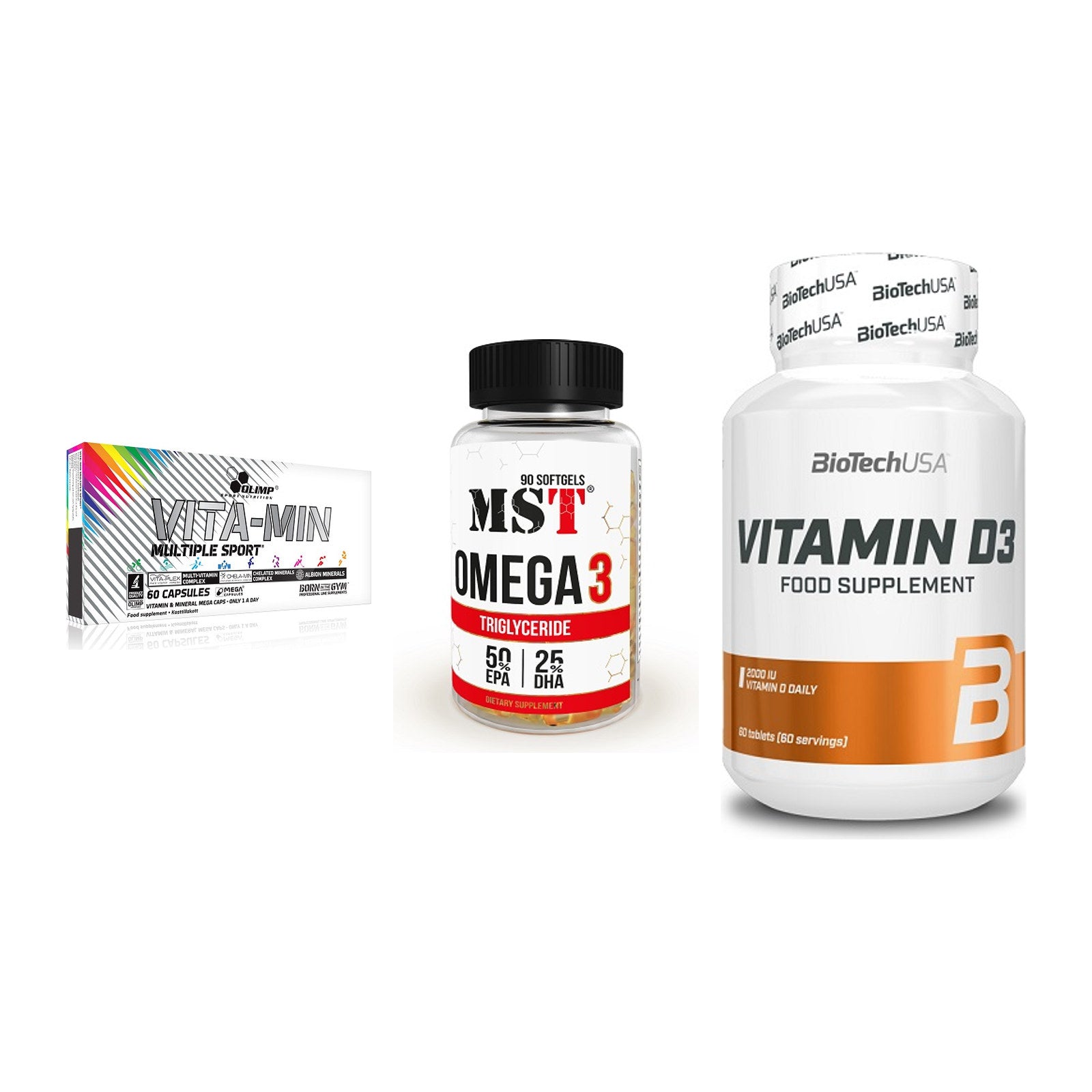 Grundversorgung: Olimp Vita-Min + MST Omega 3 + BioTech Vitamin – alle enthaltenen Artikel