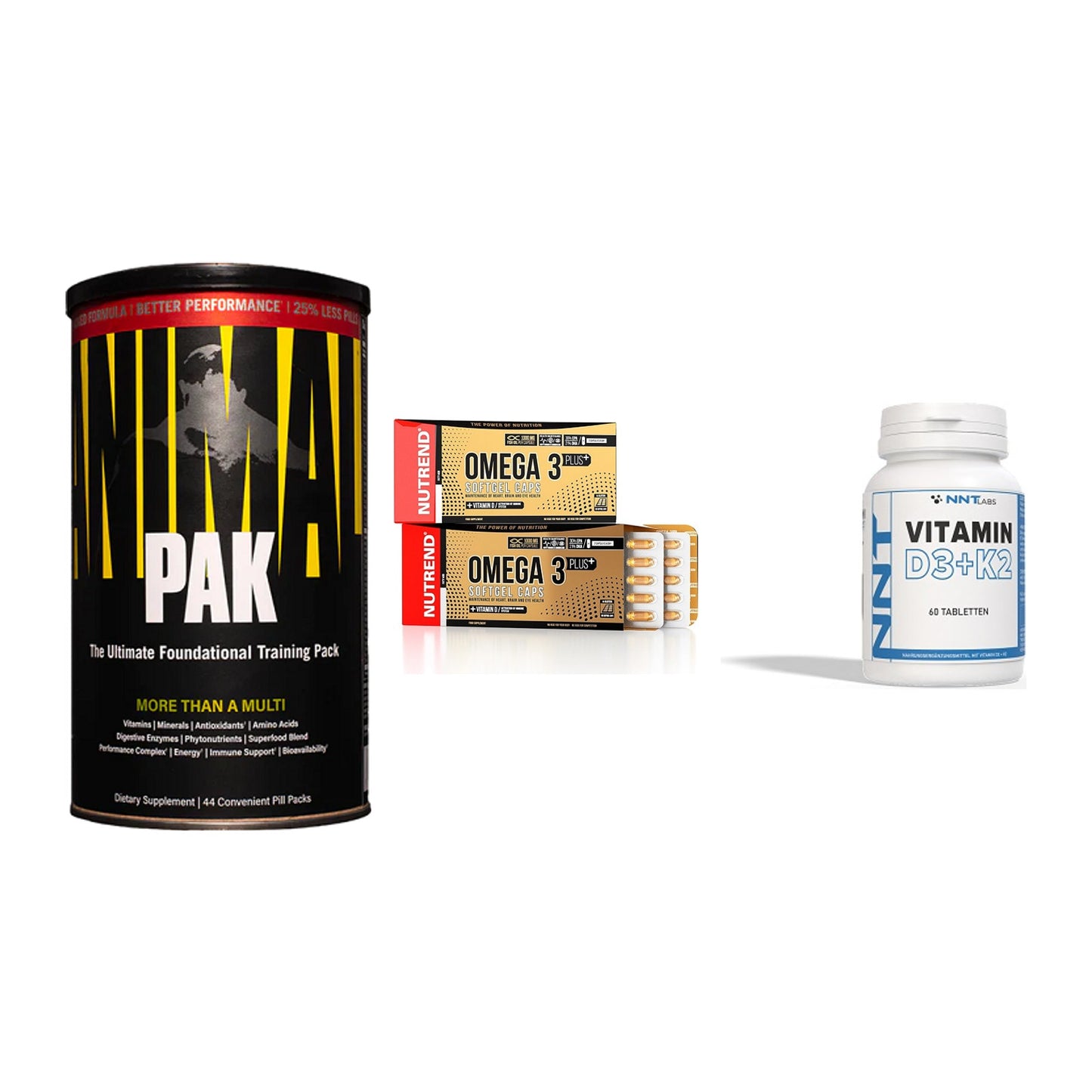 Grundversorgung: Universal + Nutrend Omega 3 + NNT Vitamin – alle enthaltenen Artikel
