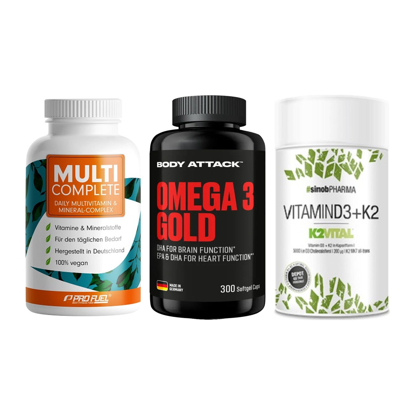 Grundversorgung: ProFuel MULTI + Body Attack + Sinob Vitamin – alle enthaltenen Artikel
