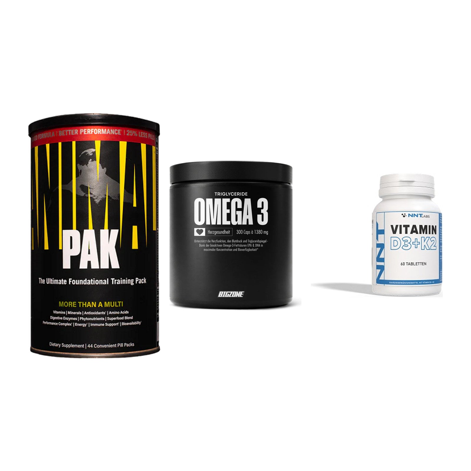 Grundversorgung: Universal + Big Zone Omega + NNT Vitamin – alle enthaltenen Artikel