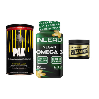 Grundversorgung: Universal + INLEAD Vegan + Peak Vitamin D – alle enthaltenen Artikel