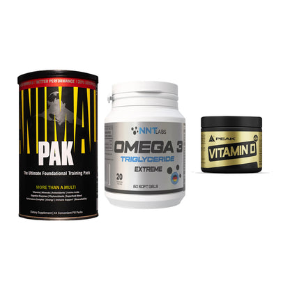 Grundversorgung: Universal + NNT Omega 3 + Peak Vitamin D – alle enthaltenen Artikel
