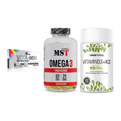 Grundversorgung: Olimp Vita-Min + MST Omega 3 + Sinob Vitamin – alle enthaltenen Artikel
