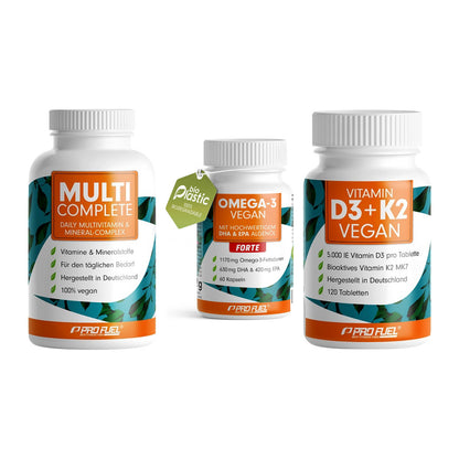 Grundversorgung: ProFuel MULTI + ProFuel Omega 3 + ProFuel Vitamin – alle enthaltenen Artikel