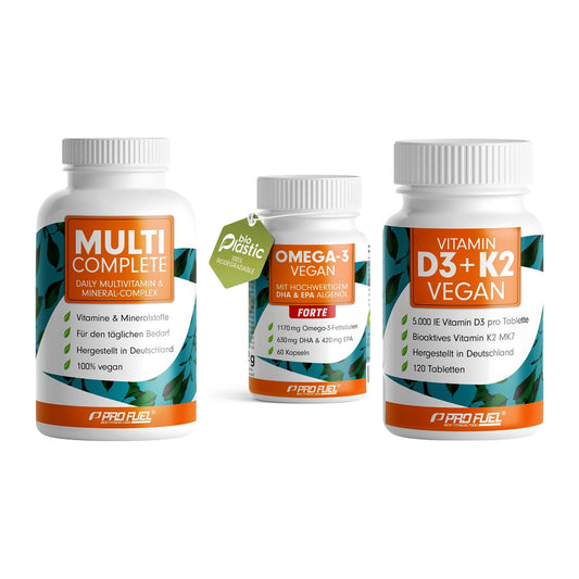 Grundversorgung: ProFuel MULTI + ProFuel Omega 3 + ProFuel Vitamin – alle enthaltenen Artikel