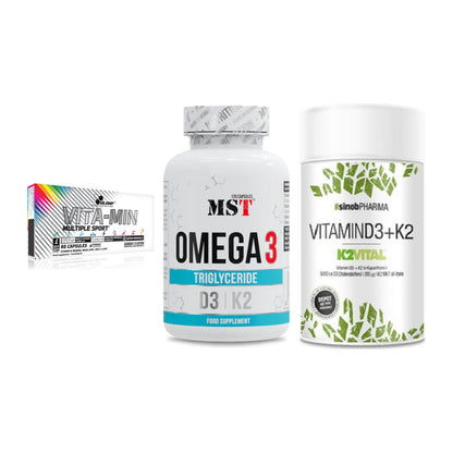 Grundversorgung: Olimp Vita-Min + MST Omega 3 500 + Sinob Vitamin – alle enthaltenen Artikel