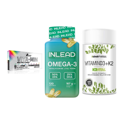 Grundversorgung: Olimp Vita-Min + INLEAD Omega-3 + Sinob Vitamin – alle enthaltenen Artikel