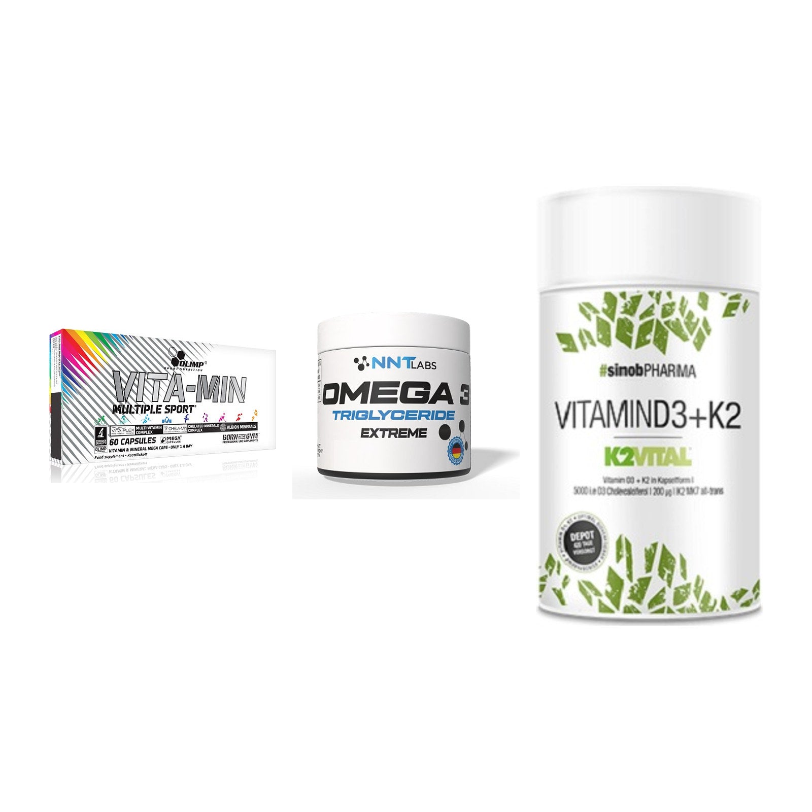 Grundversorgung: Olimp Vita-Min + NNT Omega 3 + Sinob Vitamin – alle enthaltenen Artikel