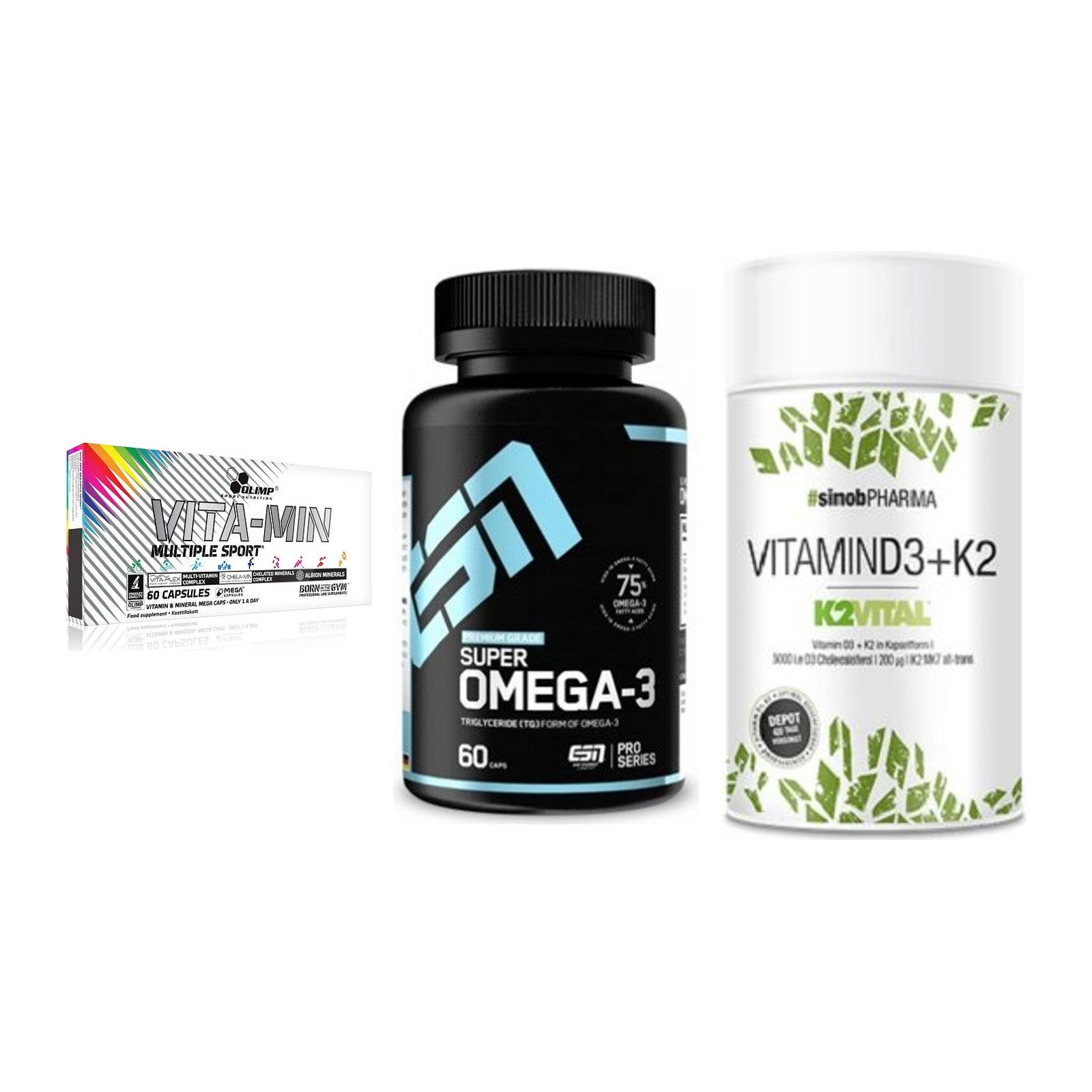 Grundversorgung: Olimp Vita-Min + ESN Omega 3 + Sinob Vitamin – alle enthaltenen Artikel