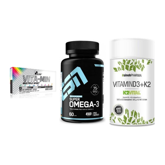 Grundversorgung: Olimp Vita-Min + ESN Omega 3 + Sinob Vitamin – alle enthaltenen Artikel