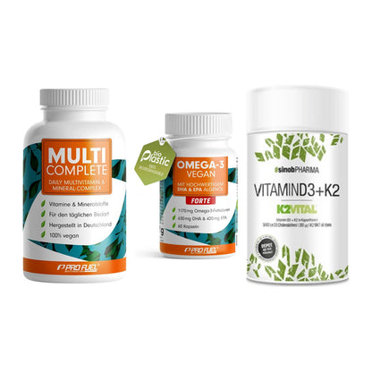Grundversorgung: ProFuel MULTI + ProFuel Omega 3 + Sinob Vitamin – alle enthaltenen Artikel