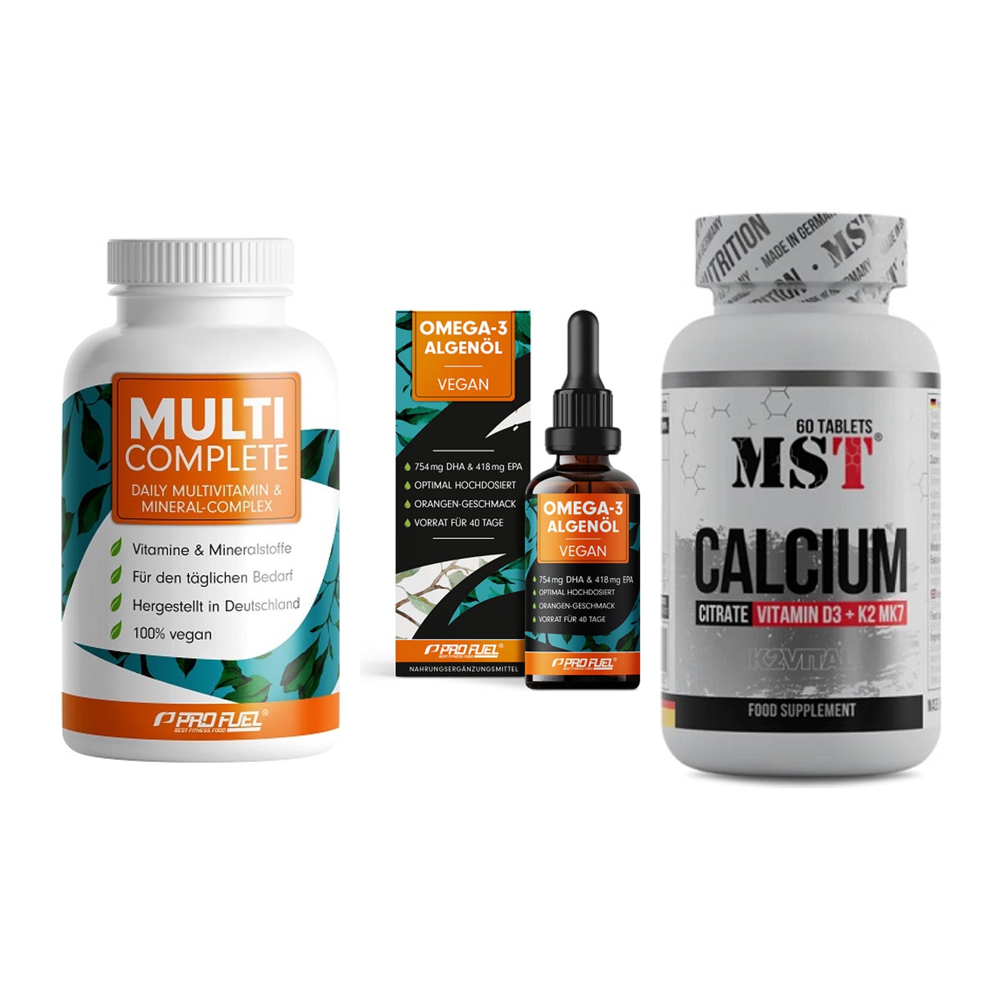 Grundversorgung: ProFuel MULTI + ProFuel Omega 3 + MST Calcium – alle enthaltenen Artikel
