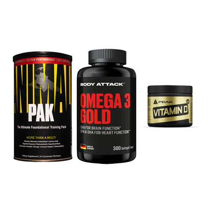 Grundversorgung: Universal + Body Attack + Peak Vitamin D – alle enthaltenen Artikel