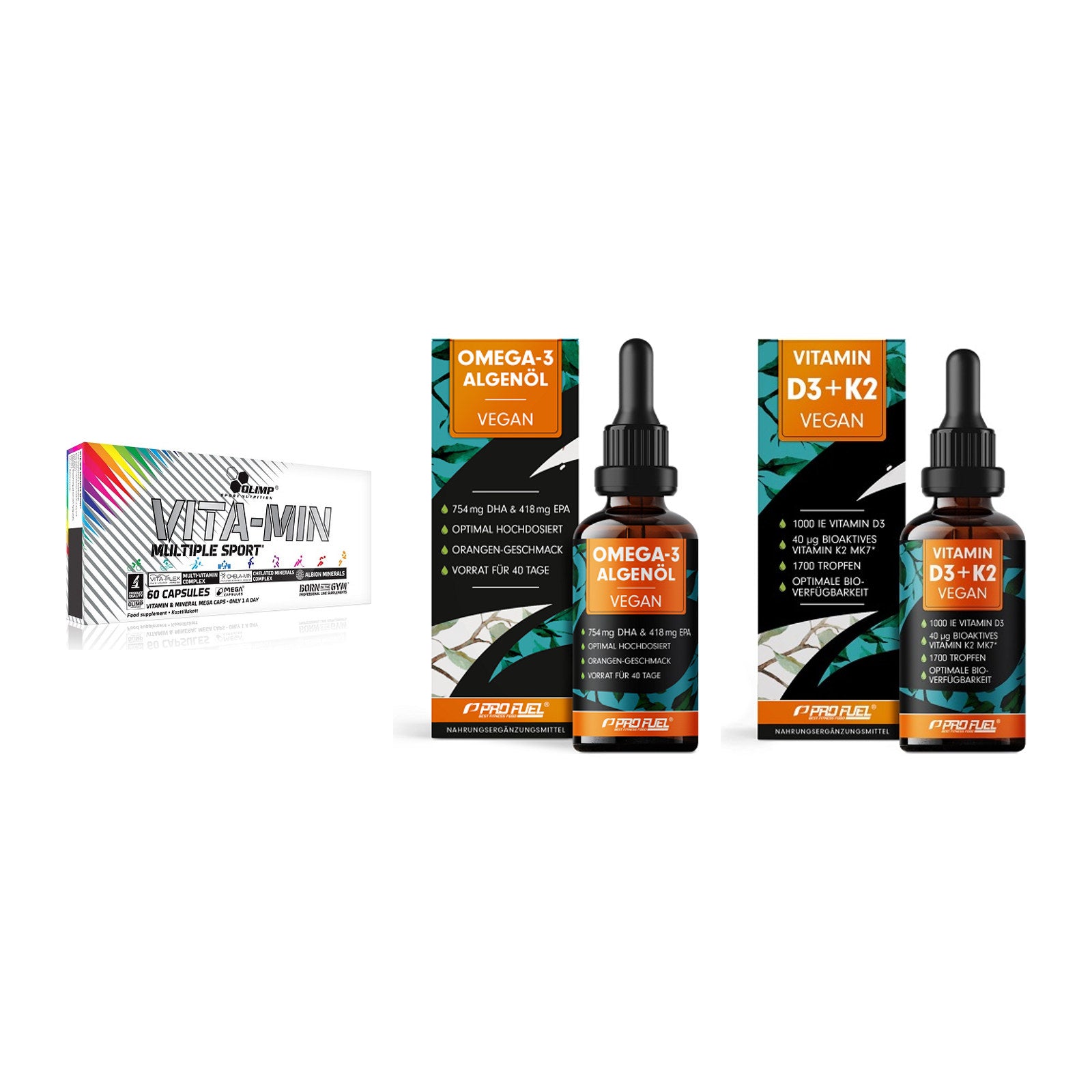 Grundversorgung: Olimp Vita-Min + ProFuel Omega 3 + ProFuel Vitamin – alle enthaltenen Artikel