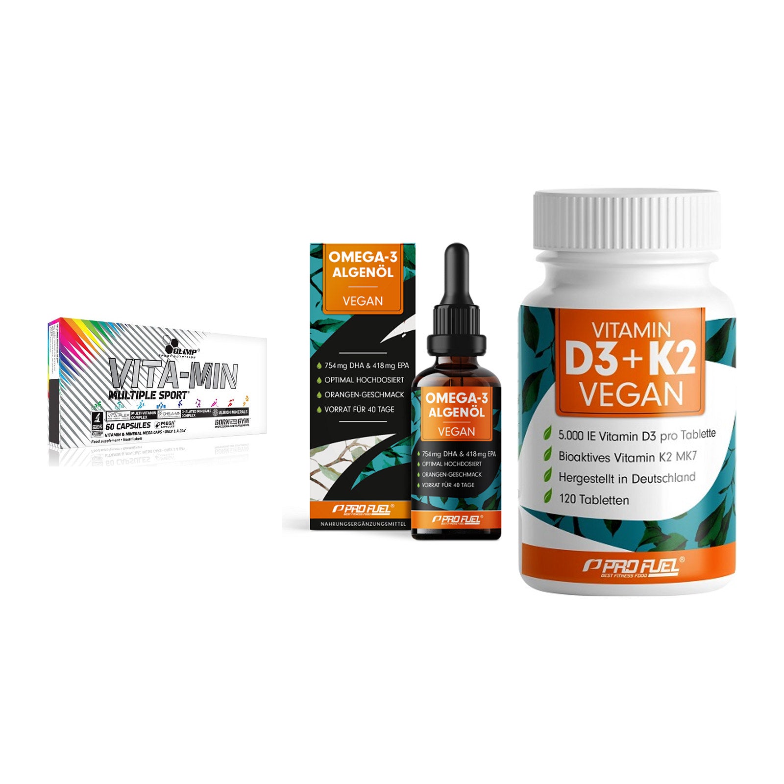 Grundversorgung: Olimp Vita-Min + ProFuel Omega 3 + ProFuel Vitamin – alle enthaltenen Artikel