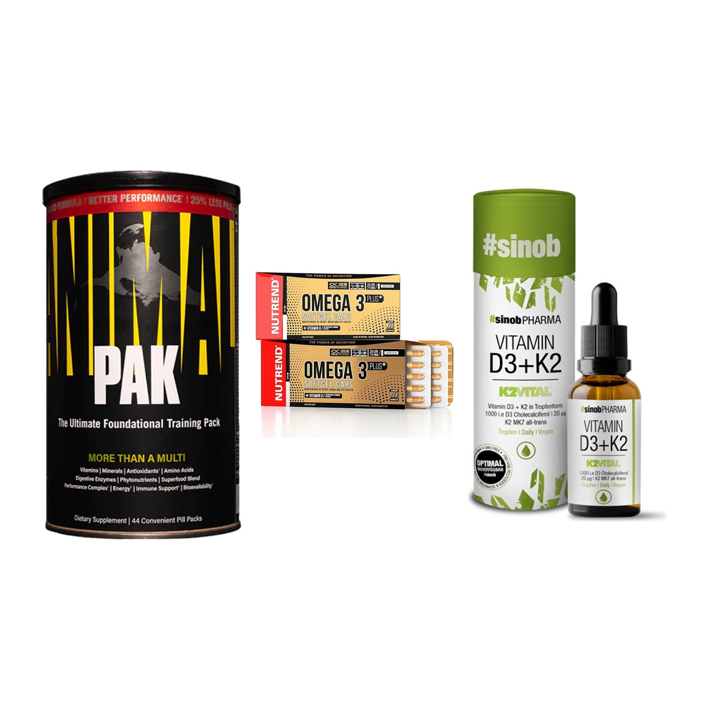 Grundversorgung: Universal + Nutrend Omega 3 + Sinob Vitamin – alle enthaltenen Artikel