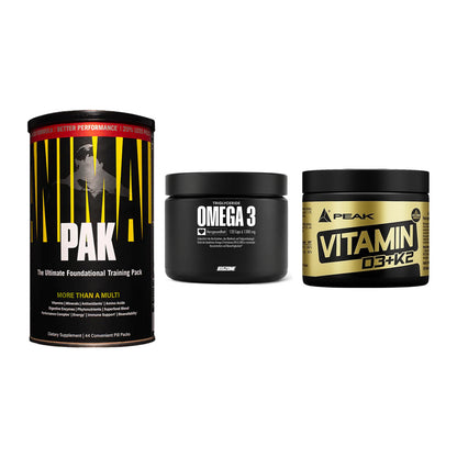 Grundversorgung: Universal + Big Zone Omega + Peak Vitamin – alle enthaltenen Artikel
