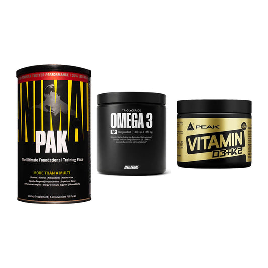 Grundversorgung: Universal + Big Zone Omega + Peak Vitamin – alle enthaltenen Artikel