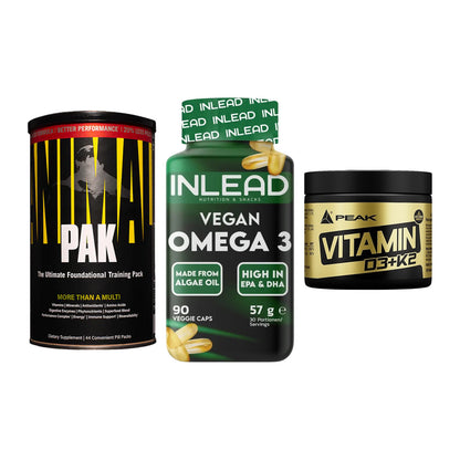 Grundversorgung: Universal + INLEAD Vegan + Peak Vitamin – alle enthaltenen Artikel