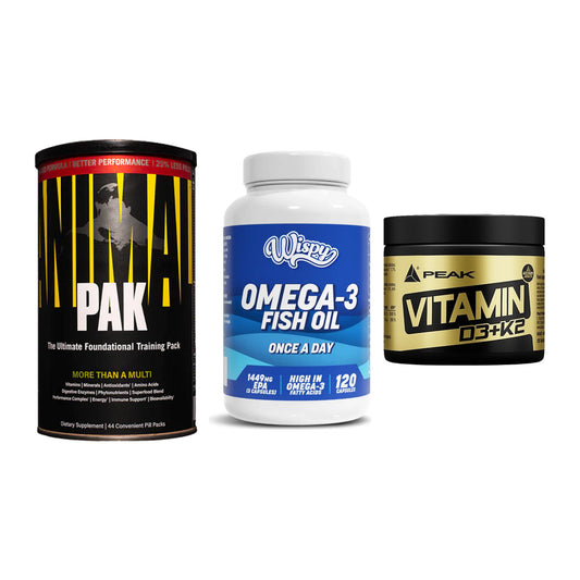 Grundversorgung: Universal + Wispy Omega 3 + Peak Vitamin – alle enthaltenen Artikel
