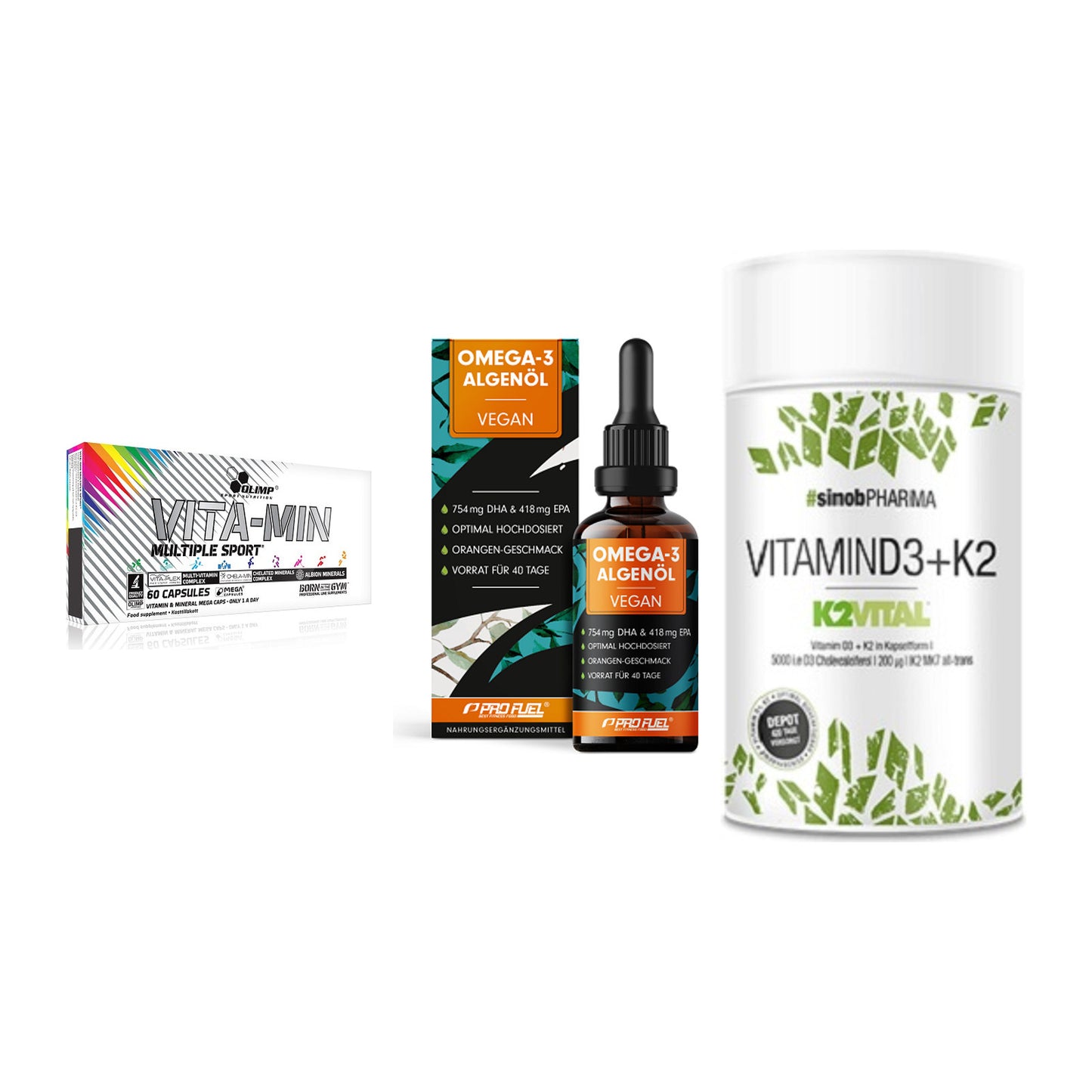 Grundversorgung: Olimp Vita-Min + ProFuel Omega 3 + Sinob Vitamin – alle enthaltenen Artikel